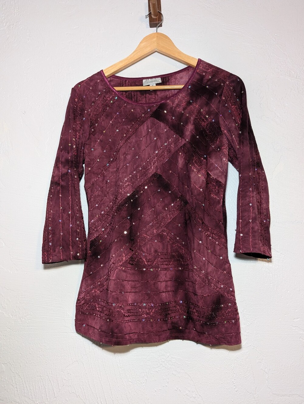 Maroon Sequins 90s Boho Witchy Whimsigoth Fairy Top Indie Fall Dark Romantic